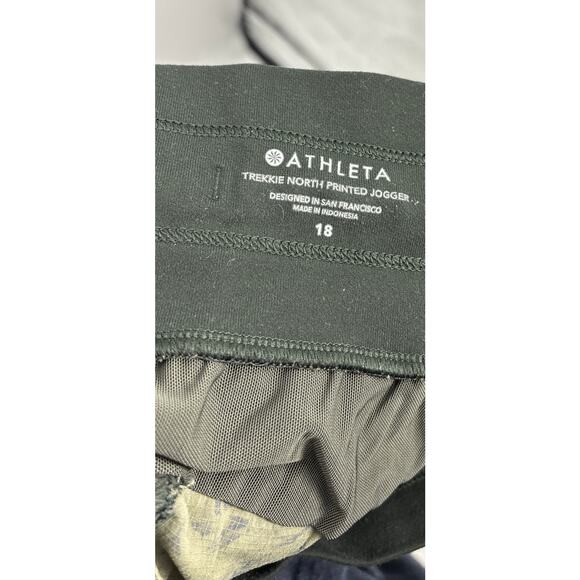 ATHLETA Trekkie North Printed Ripstop Jogger Olive Green Floral Sz 18 - Picture 6 of 10